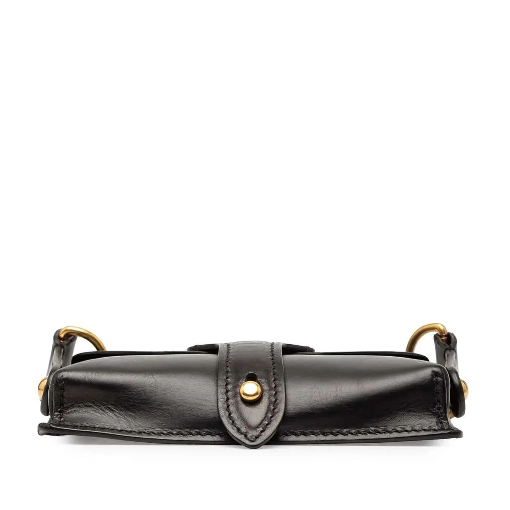 Dior Mini Leather D Bee Saddle Bag Black Leather Very good - Inside View