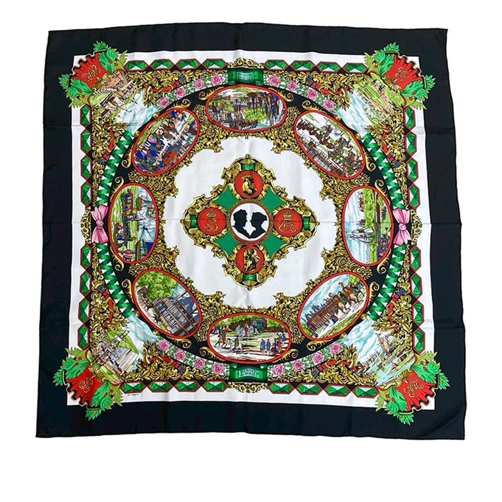 Hermès L Entente Cordiale Silk Scarf 90
