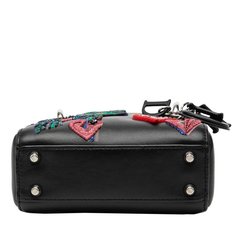 Dior Micro Calfskin Patch Embellished Lady Dior - 3