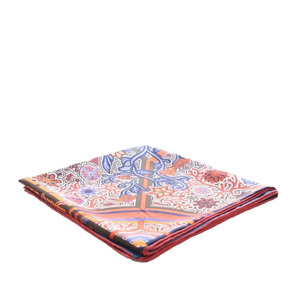 Hermès L Arbre Du Vent Silk Scarf 90 Red Silk Good - Front View