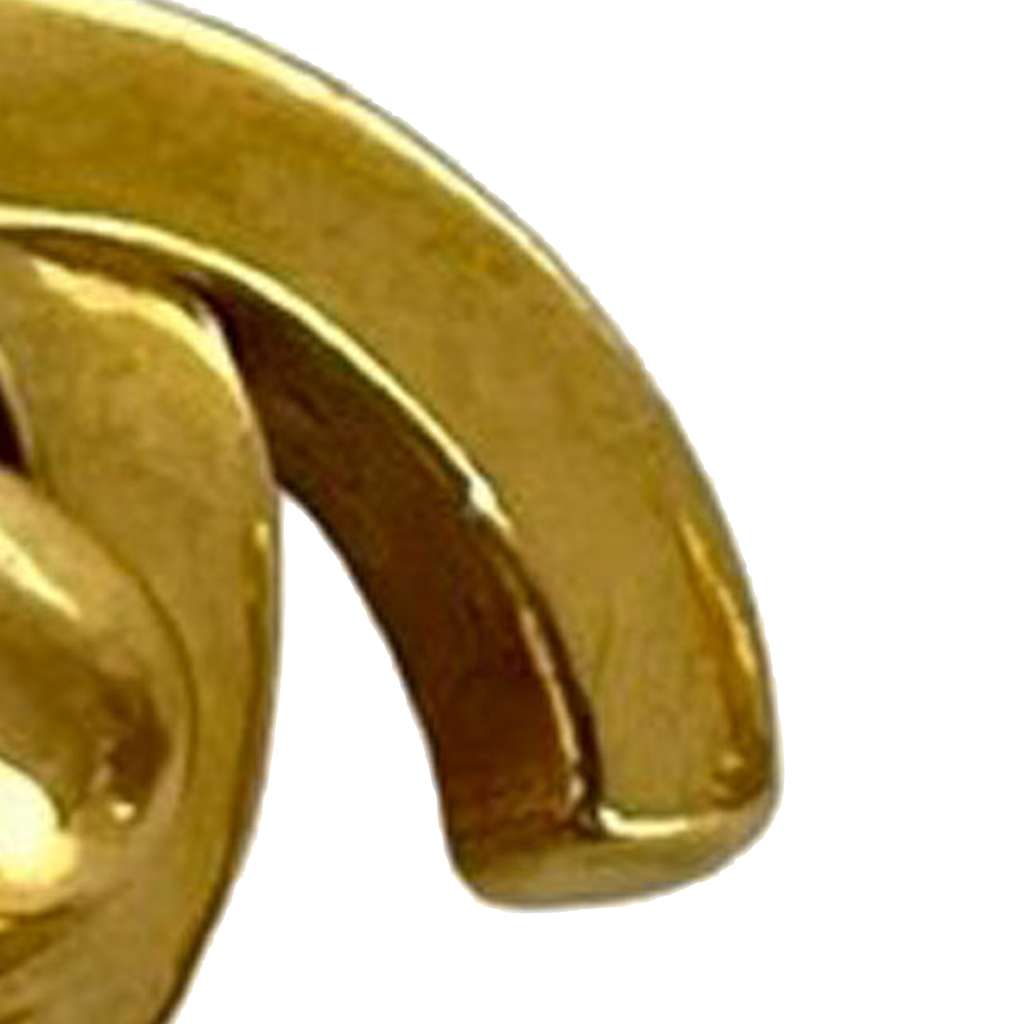 Chanel CC Gold Plated Turn Lock Clip on Earrings - 4