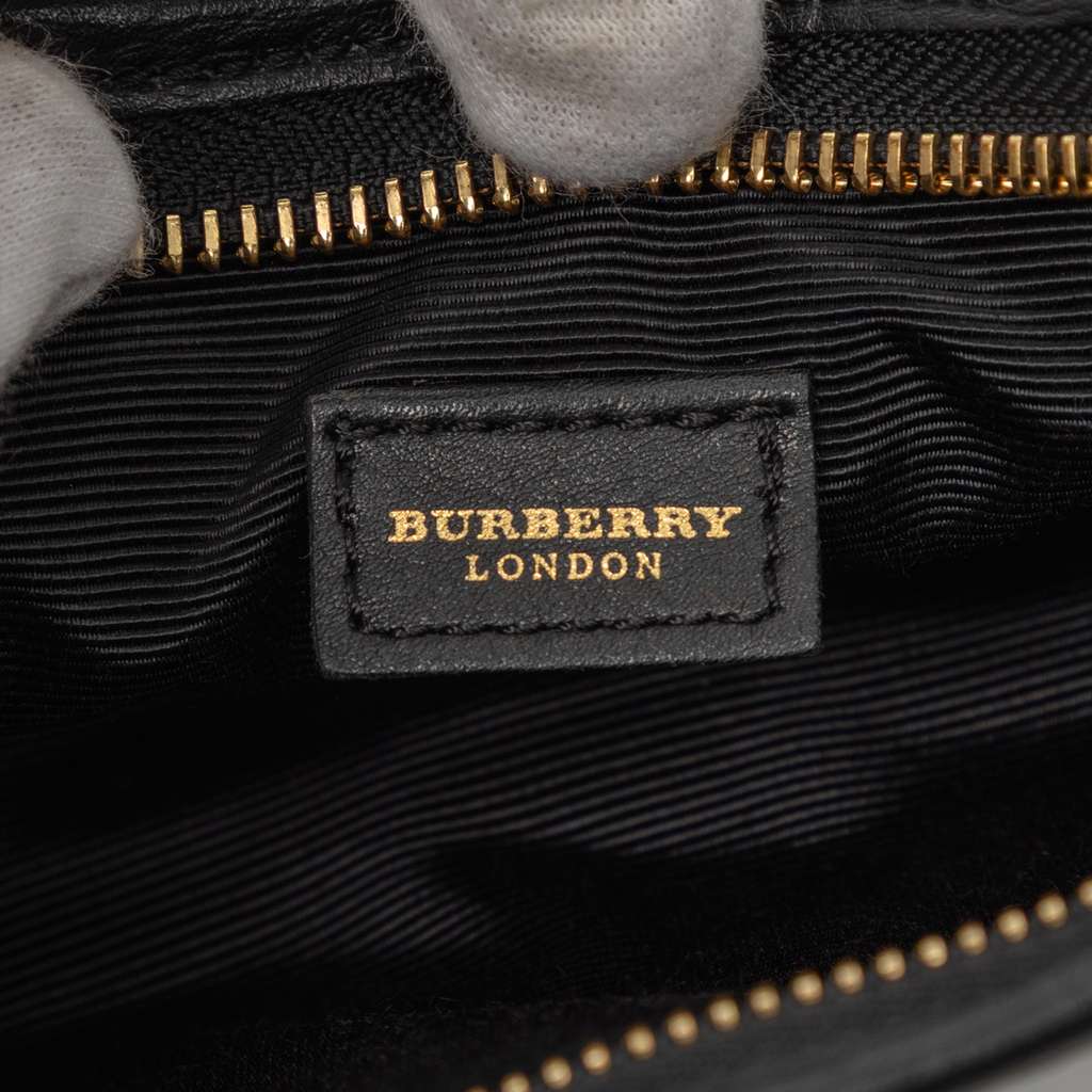Burberry Embossed Leather Shoulder Bag - 5