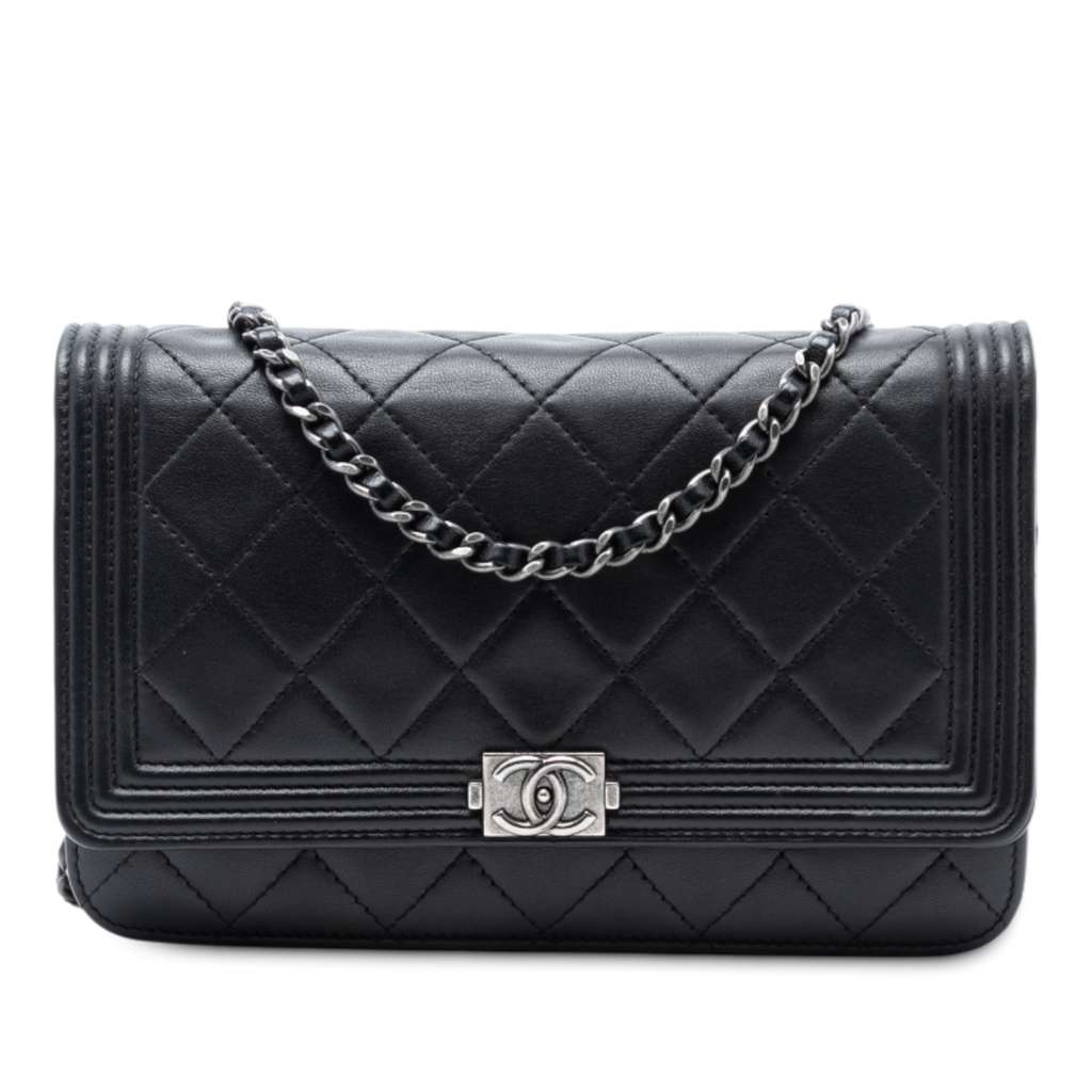 Chanel Quilted Lambskin Boy Wallet On Chain