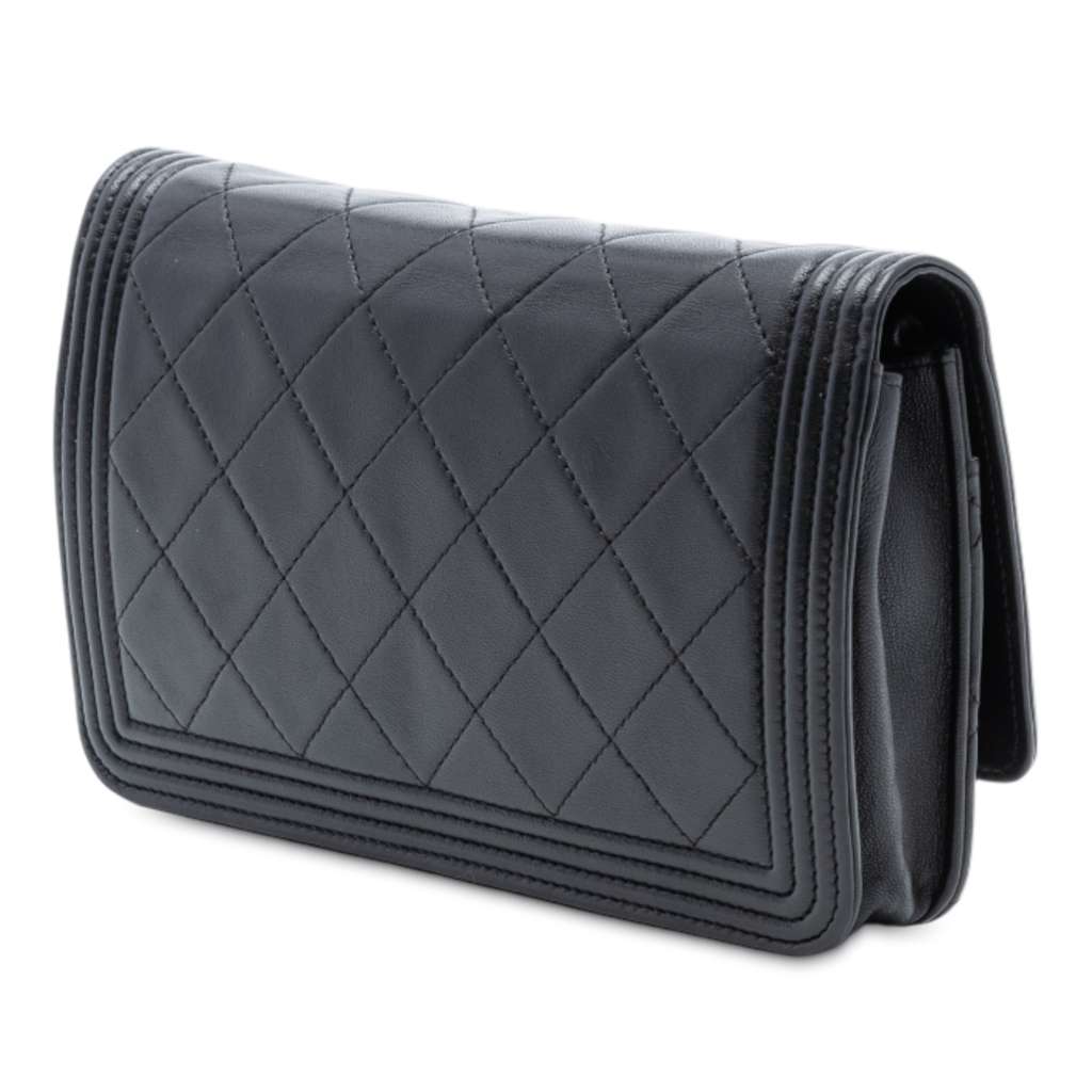 Chanel Quilted Lambskin Boy Wallet On Chain - 2