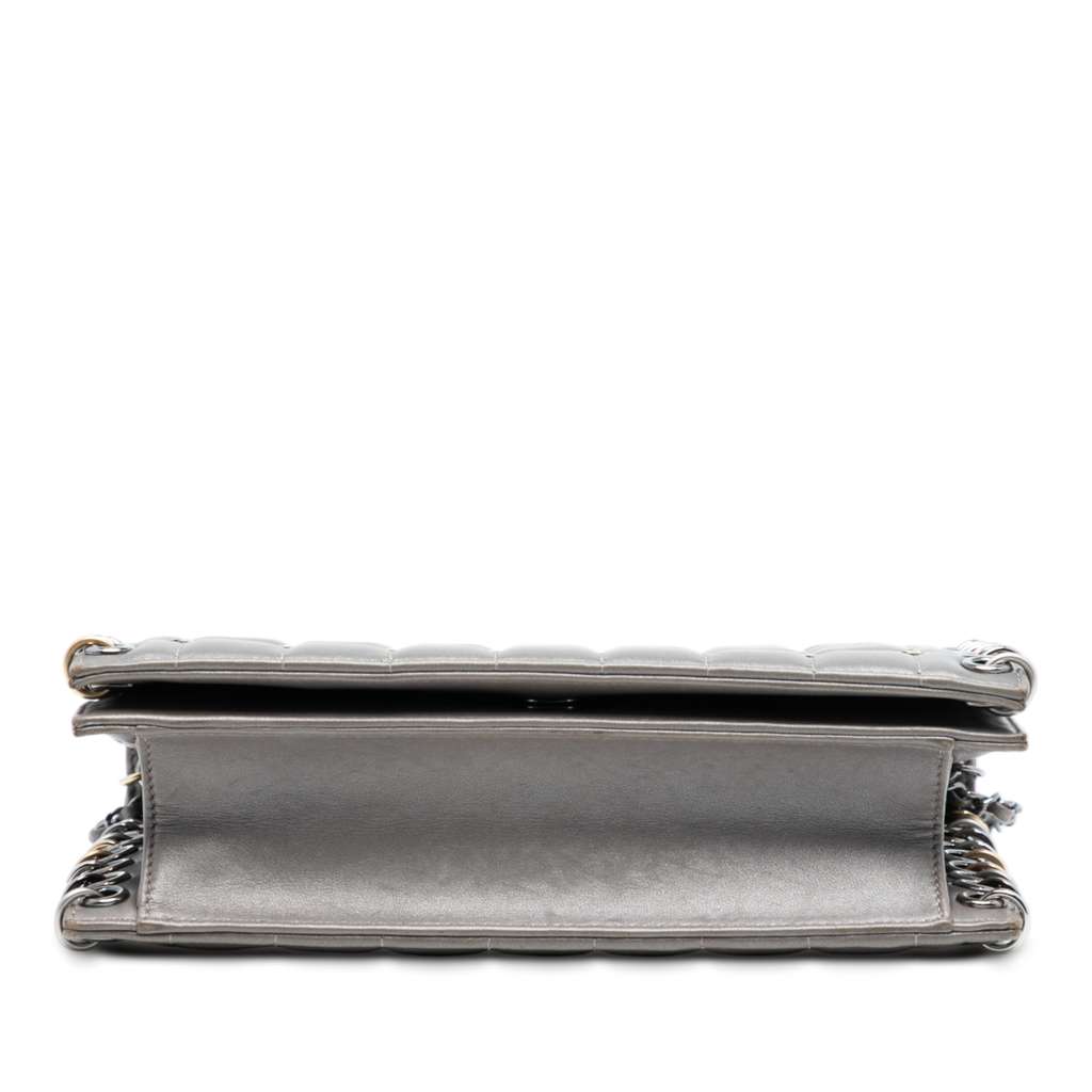 Chanel Small Lambskin Chocolate Bar CC Piercing Studded Chain Flap - 3