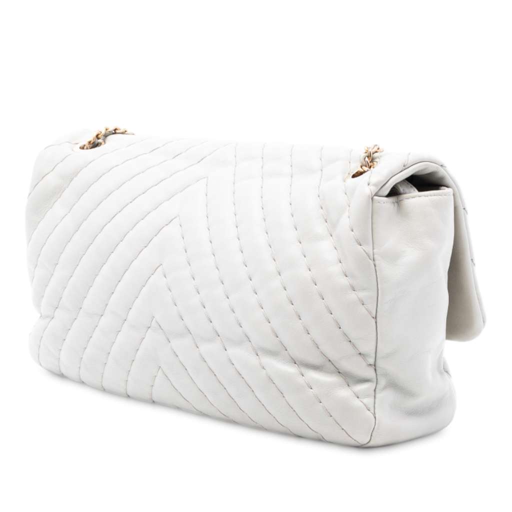 Chanel Jumbo Chevron Calfskin Surpique Flap - 2