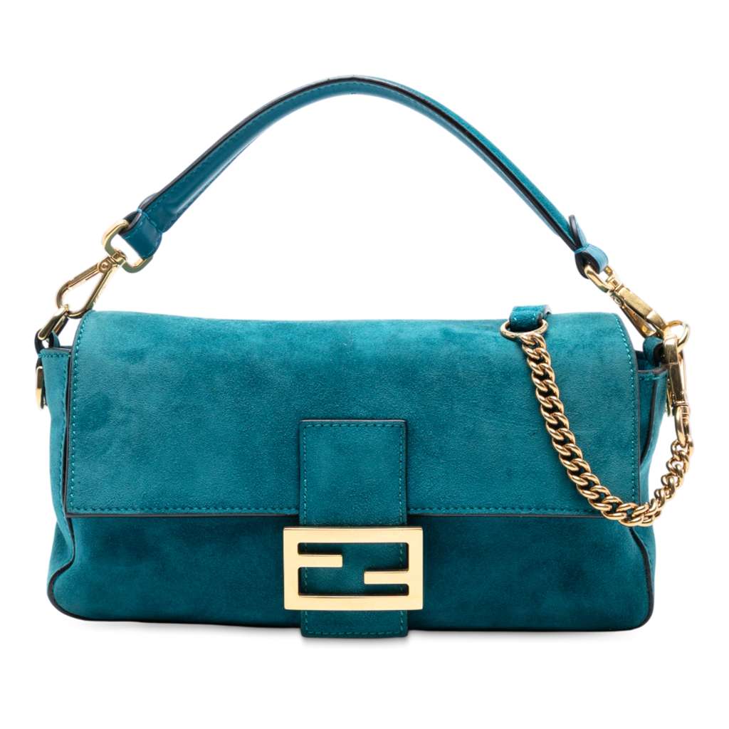 Fendi Medium Suede Baguette Satchel