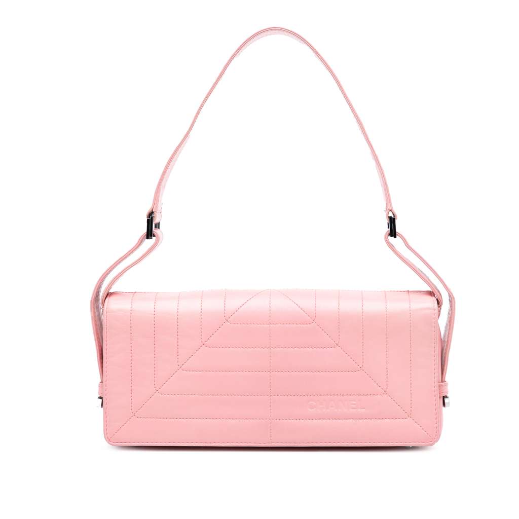 Chanel Stitched Lambskin Logo Flap