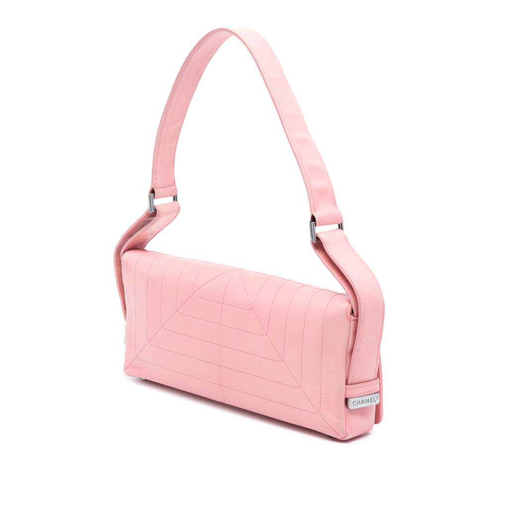 Chanel Stitched Lambskin Logo Flap - 2