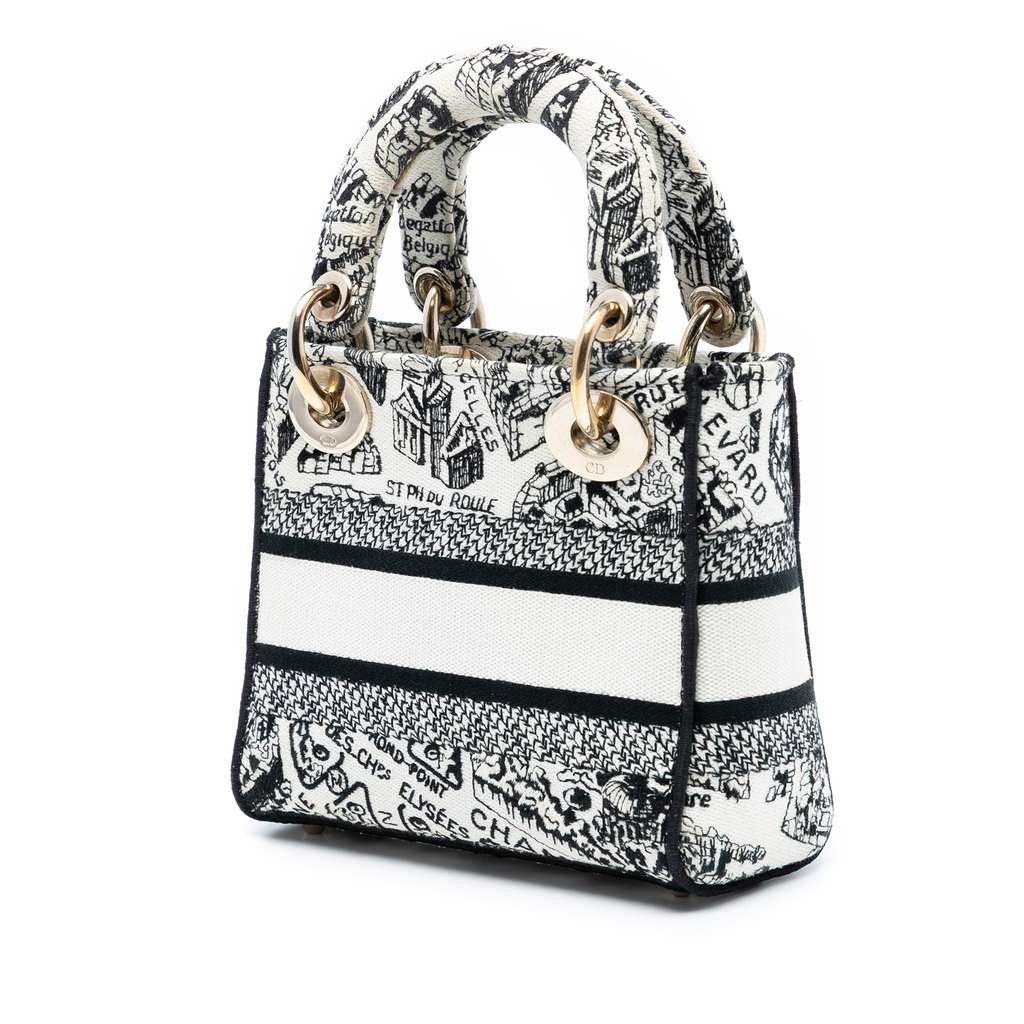Dior Mini Embroidered Canvas Plan de Paris Lady D Lite - 2