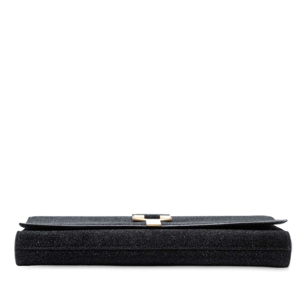 Saint Laurent Suede Shimmer Glitter Chyc Ligne Clutch - 3