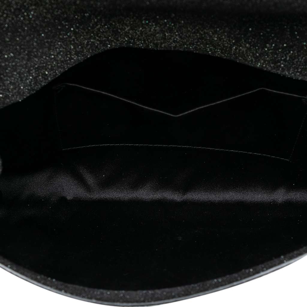Saint Laurent Suede Shimmer Glitter Chyc Ligne Clutch - 4
