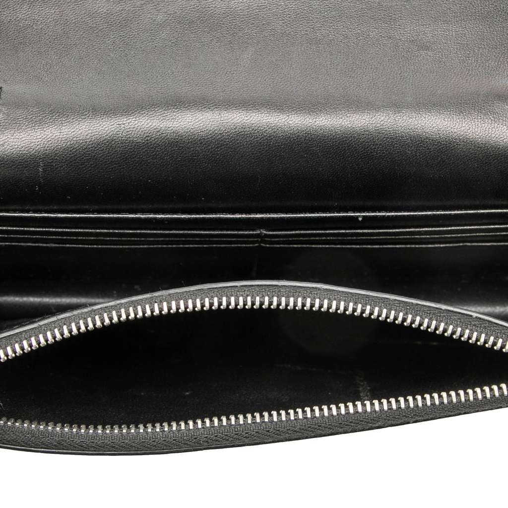 Saint Laurent Croc Embossed Leather Monogram Kate Tassel Wallet on Chain - 4