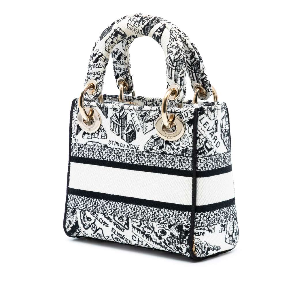 Dior Mini Embroidered Canvas Plan de Paris Lady D Lite - 2