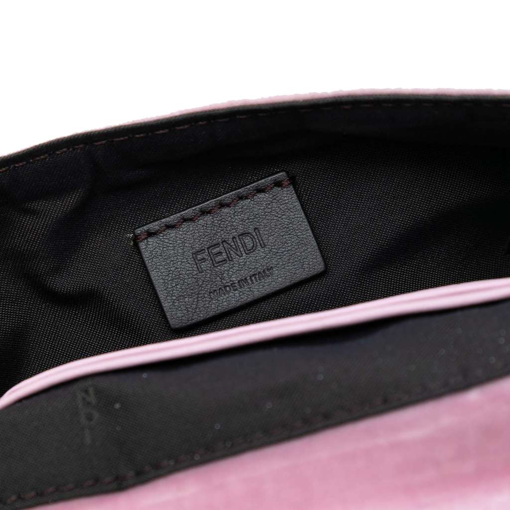 Fendi Mini Zucca Embossed Velvet Baguette Satchel - 4