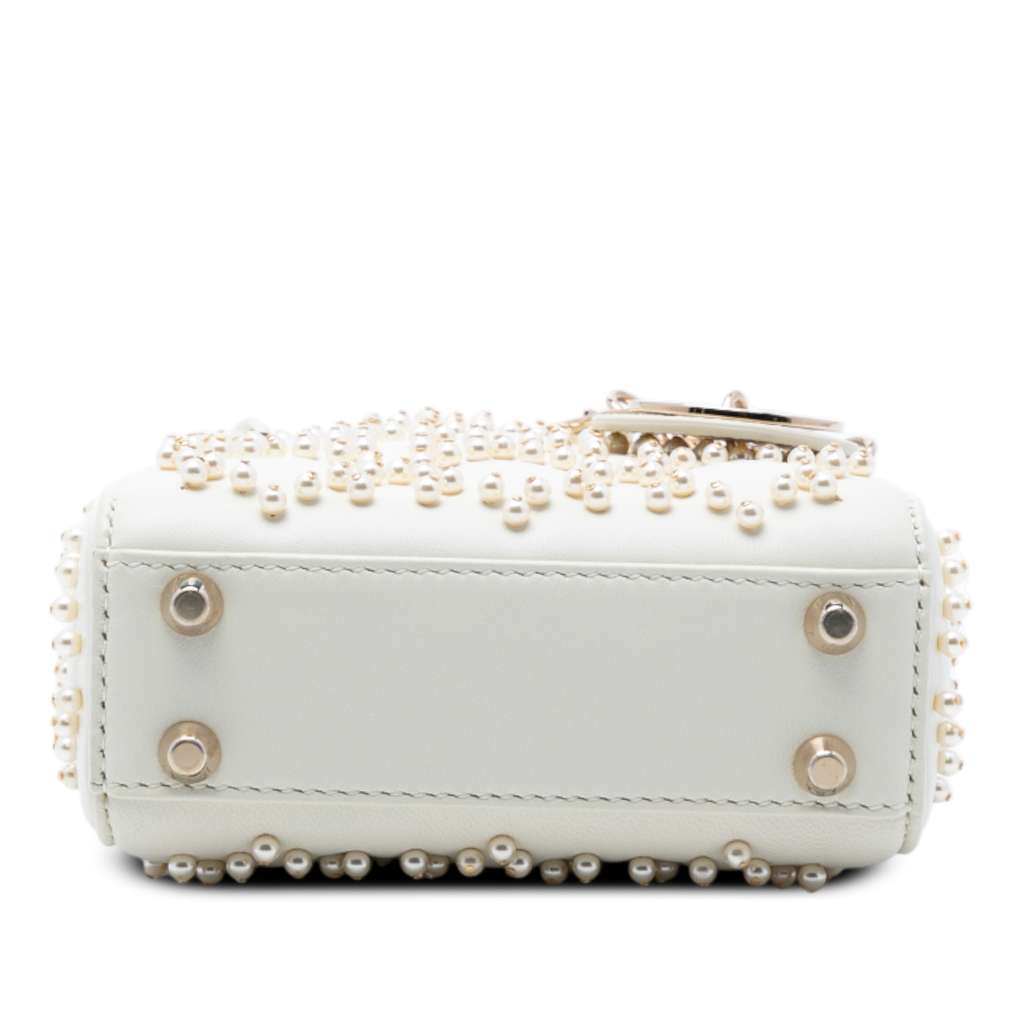 Dior Micro Lambskin Cannage Pearl Lady Dior - 3