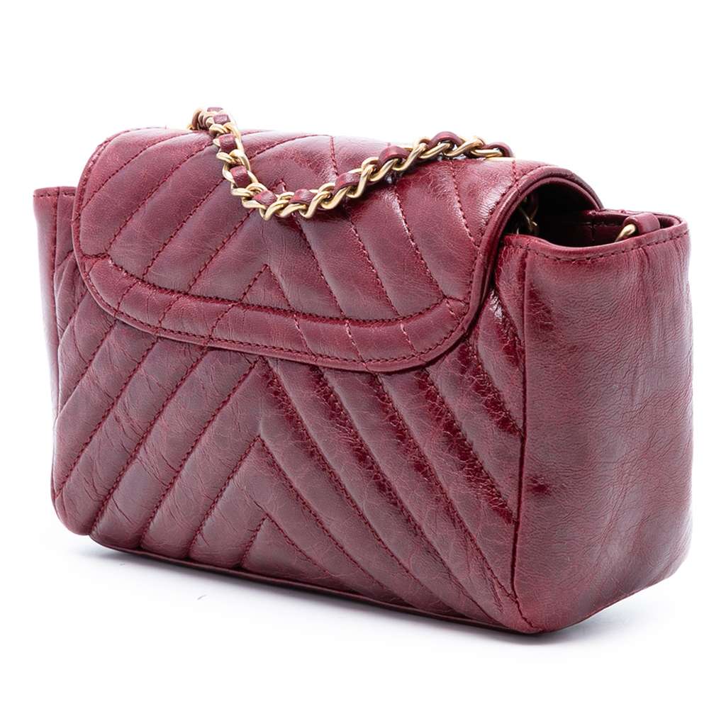 Chanel Small Chevron Aged Lambskin Hampton Flap - 2