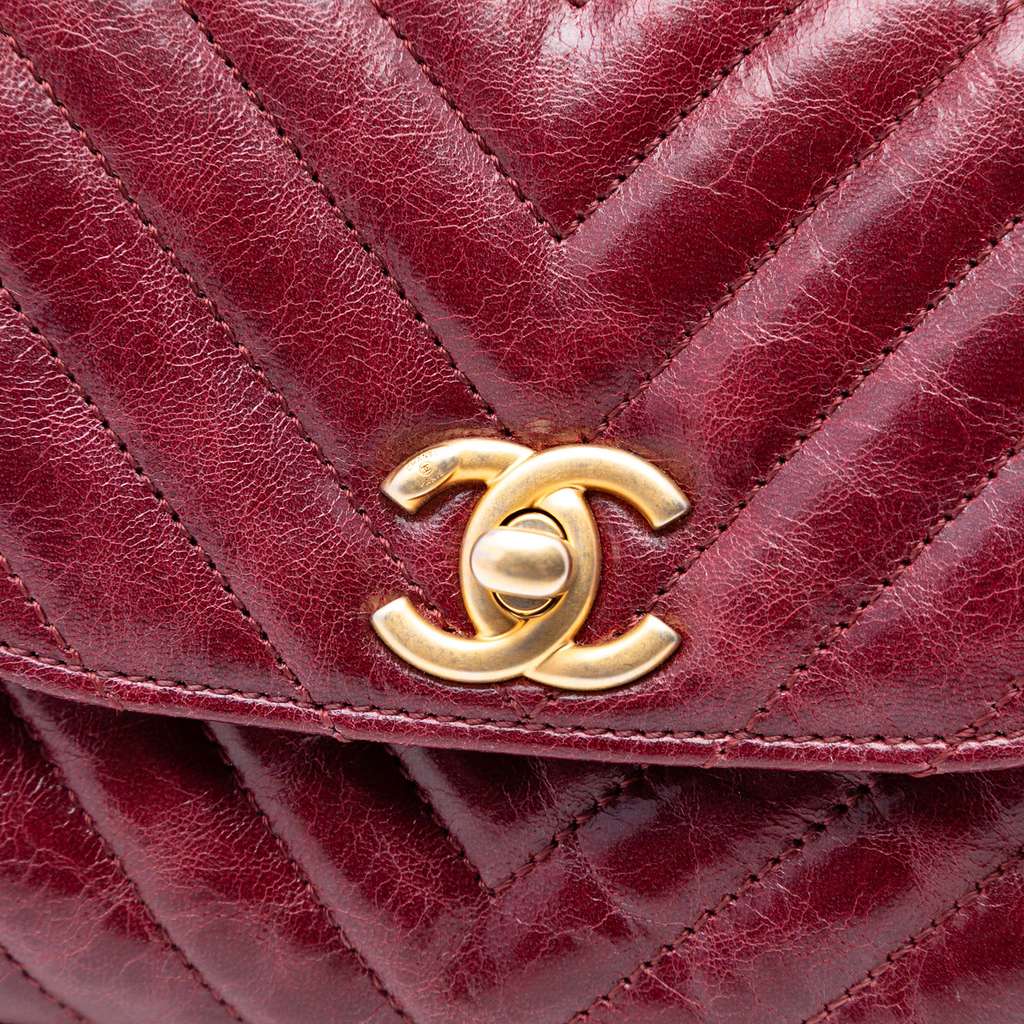 Chanel Small Chevron Aged Lambskin Hampton Flap - 5