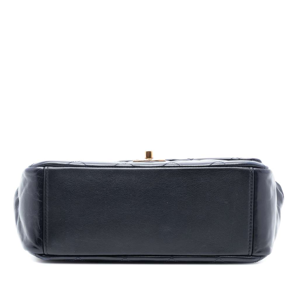 Chanel Medium Quilted Glazed Calfskin Gold Bar Top Handle Flap - 3