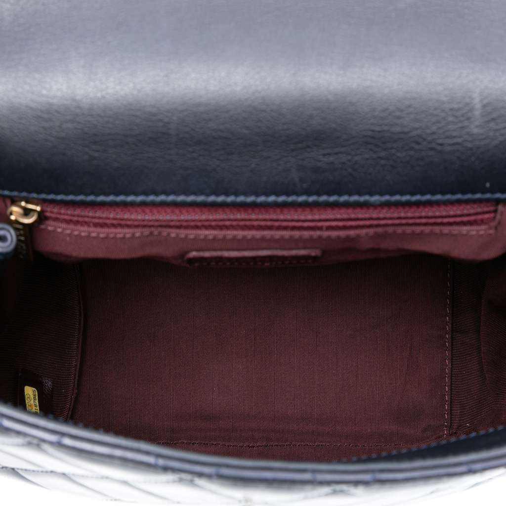 Chanel Medium Quilted Glazed Calfskin Gold Bar Top Handle Flap - 4