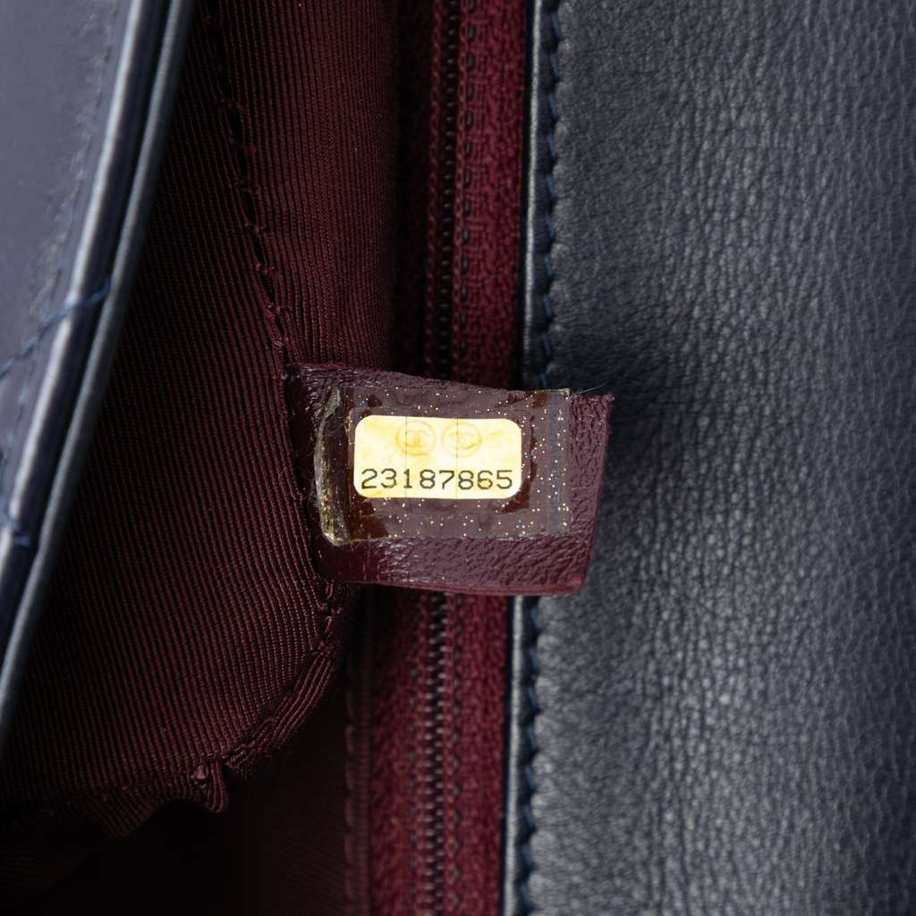 Chanel Medium Quilted Glazed Calfskin Gold Bar Top Handle Flap - 5