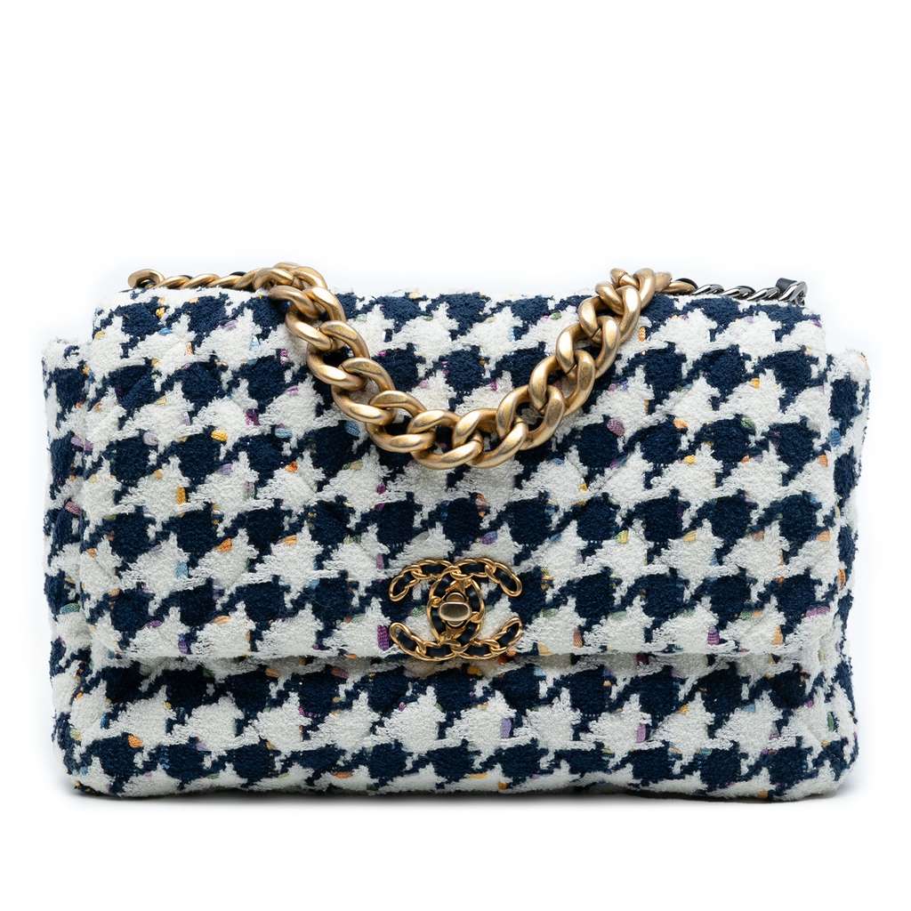 Chanel Large Houndstooth Tweed 19 Flap