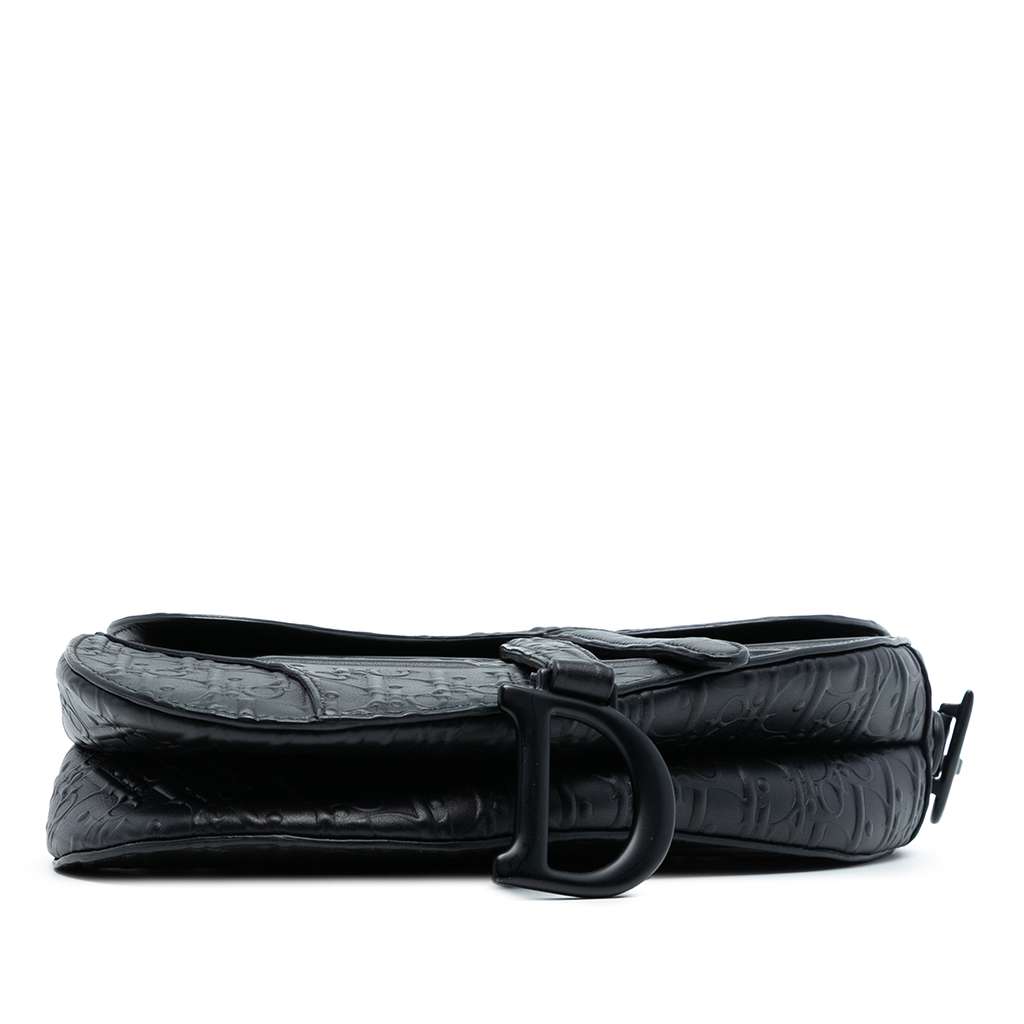 Dior Oblique Embossed Calfskin Saddle Bag - 3
