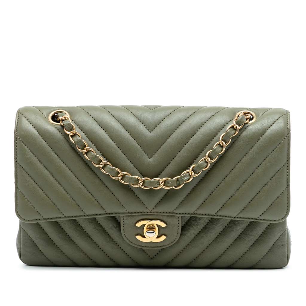 Chanel Medium Classic Chevron Lambskin Double Flap