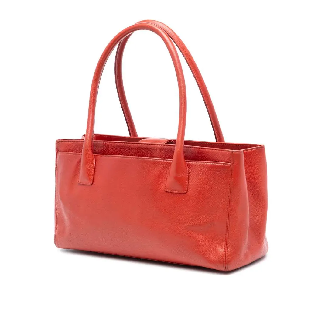 Chanel Small Calfskin Executive Cerf Tote Red Leather Good - Back View