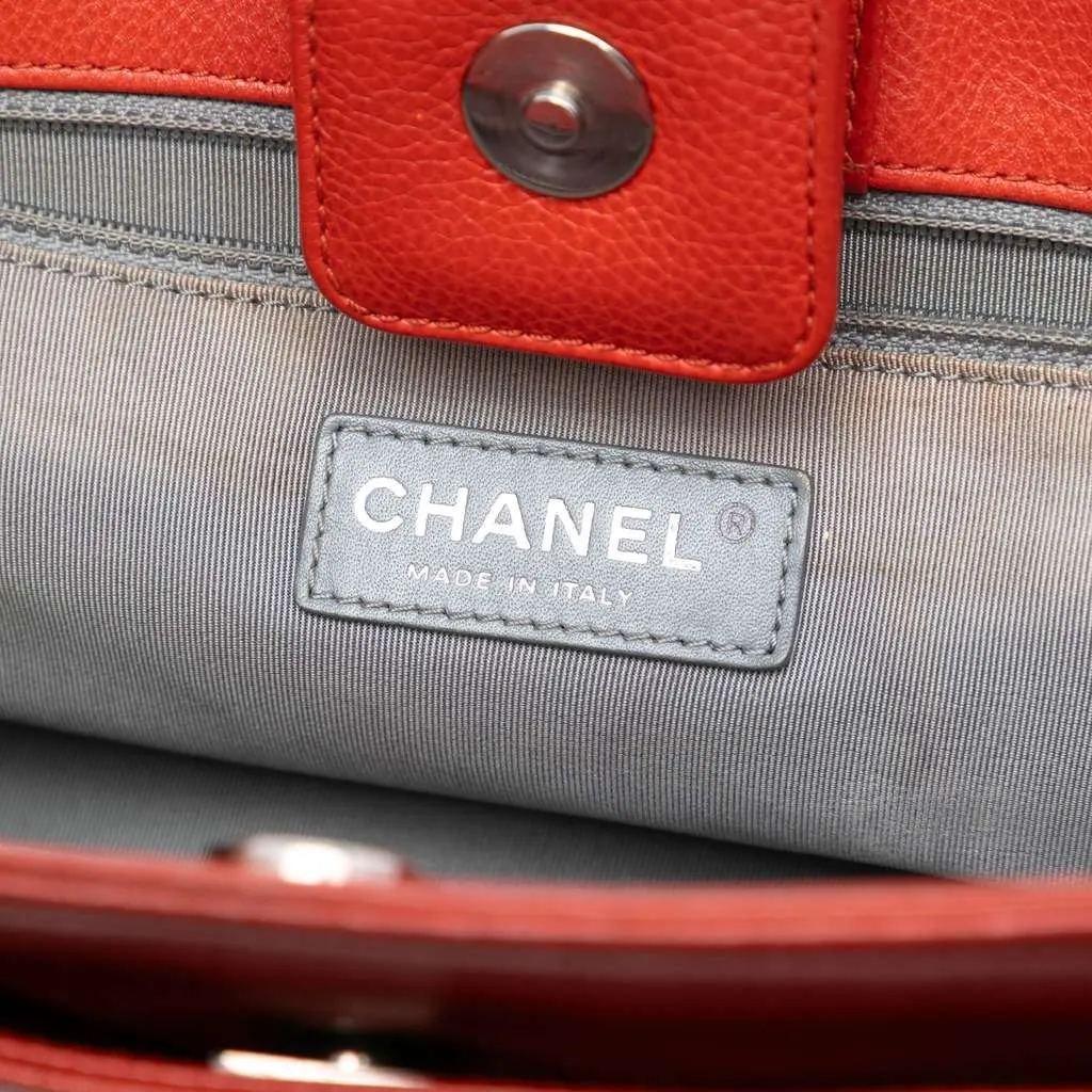 Chanel Small Calfskin Executive Cerf Tote Red Leather Good - Box View