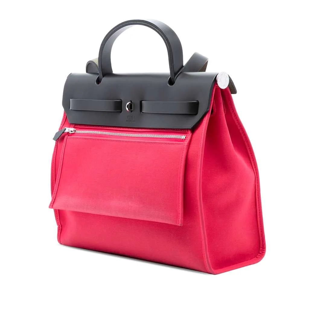 Hermès Toile Herbag Zip 31 Pink Canvas Very good - Back View