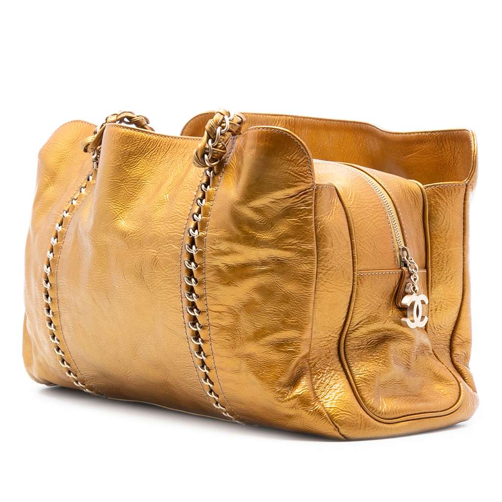 Chanel Metallic Patent Luxe Ligne Tote Bag - 2