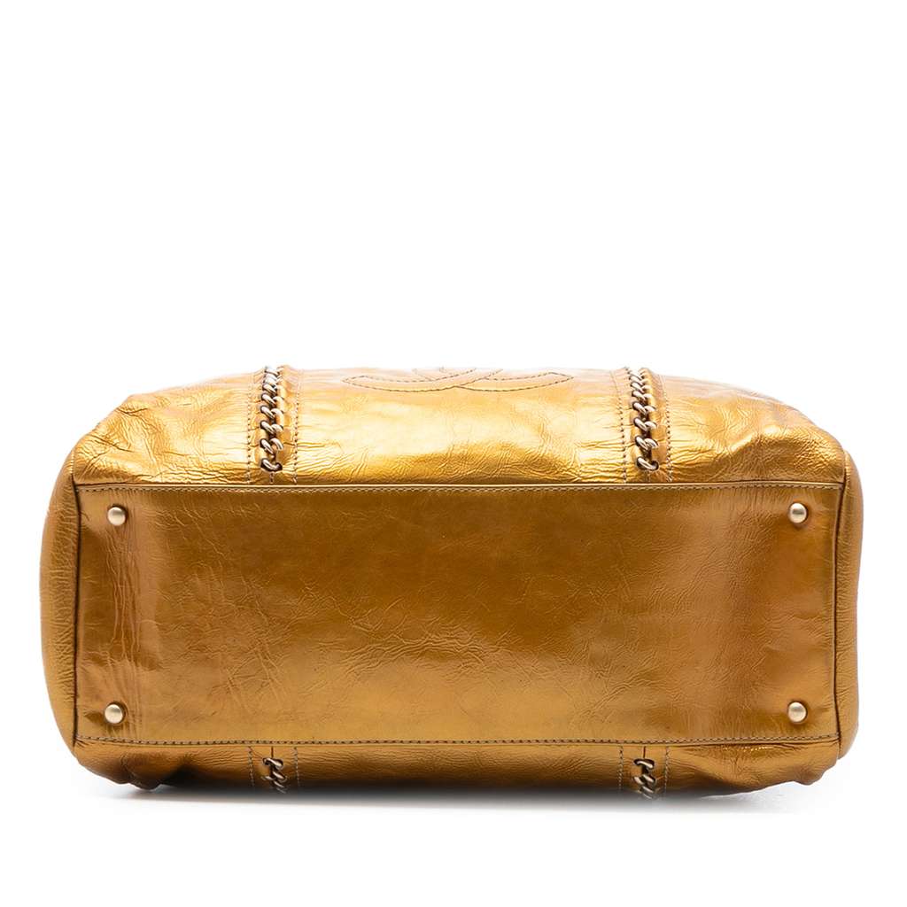 Chanel Metallic Patent Luxe Ligne Tote Bag - 3