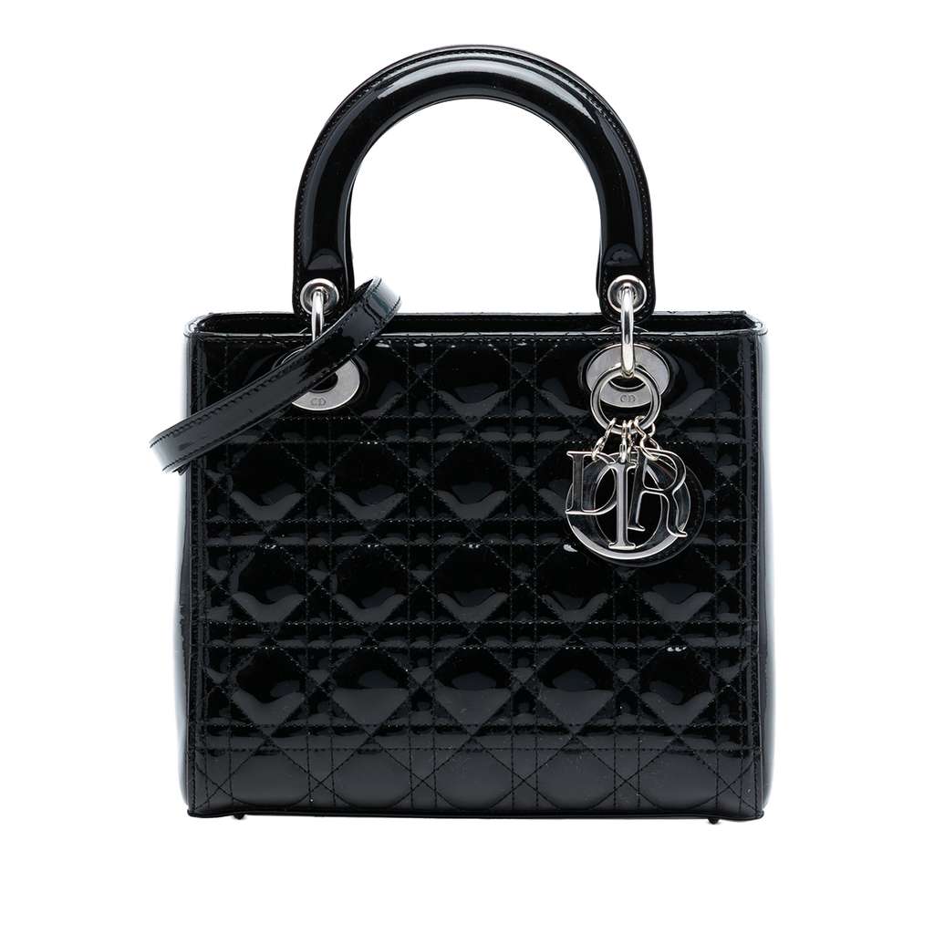 Dior Medium Patent Cannage Lady Dior