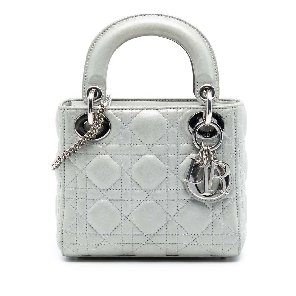 Dior Mini Iridescent Lambskin Cannage Lady Dior