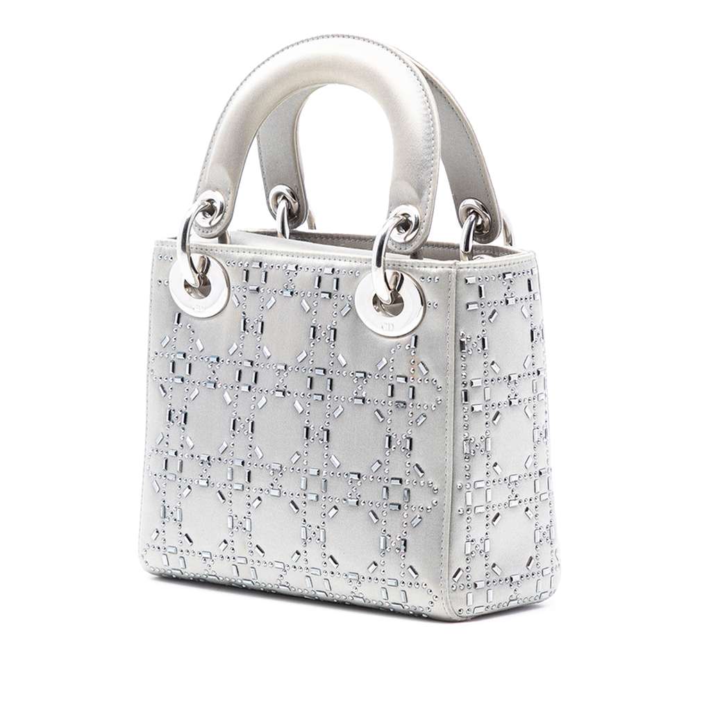 Dior Mini Satin Cannage Strass Crystal Embellished Lady Dior - 2