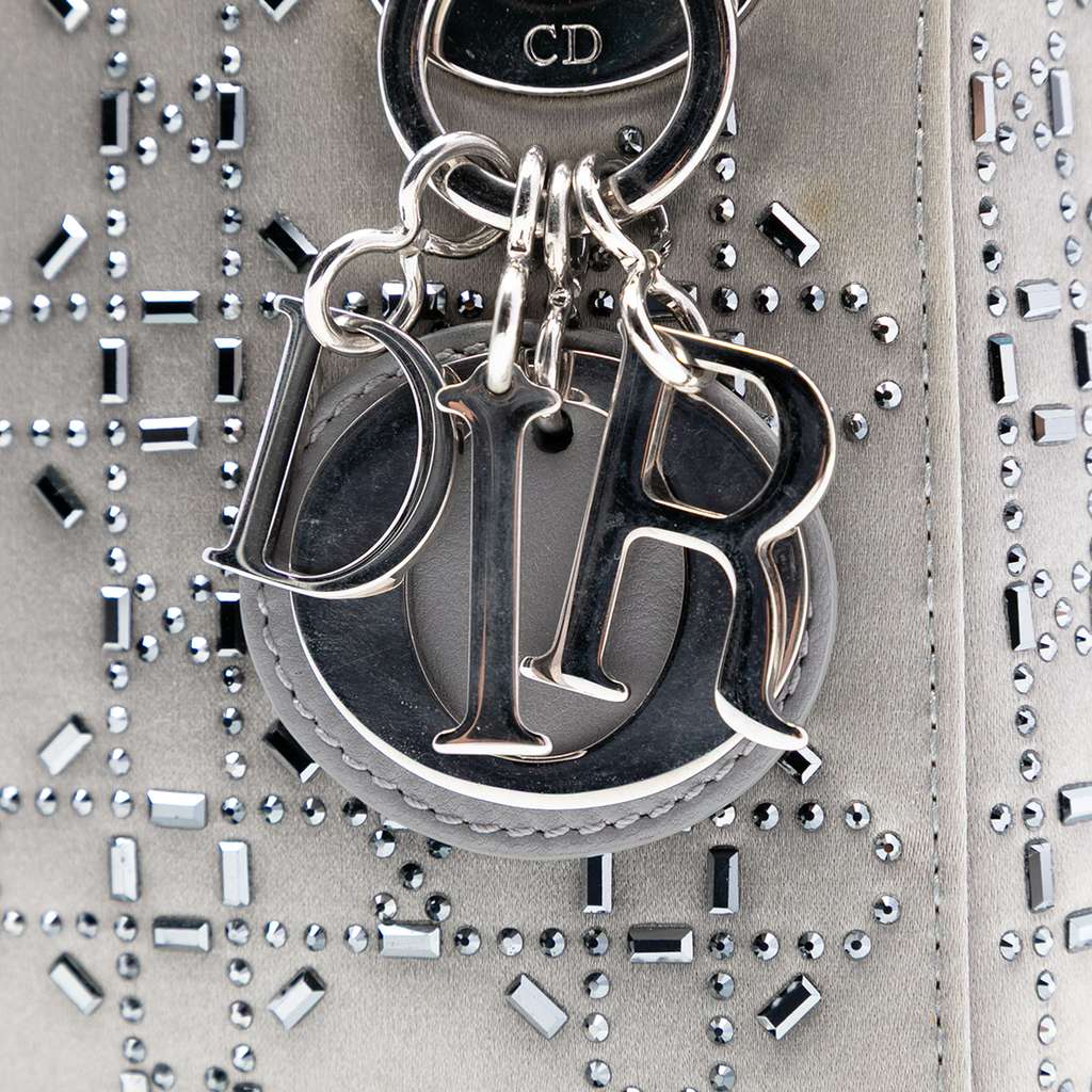 Dior Mini Satin Cannage Strass Crystal Embellished Lady Dior - 5