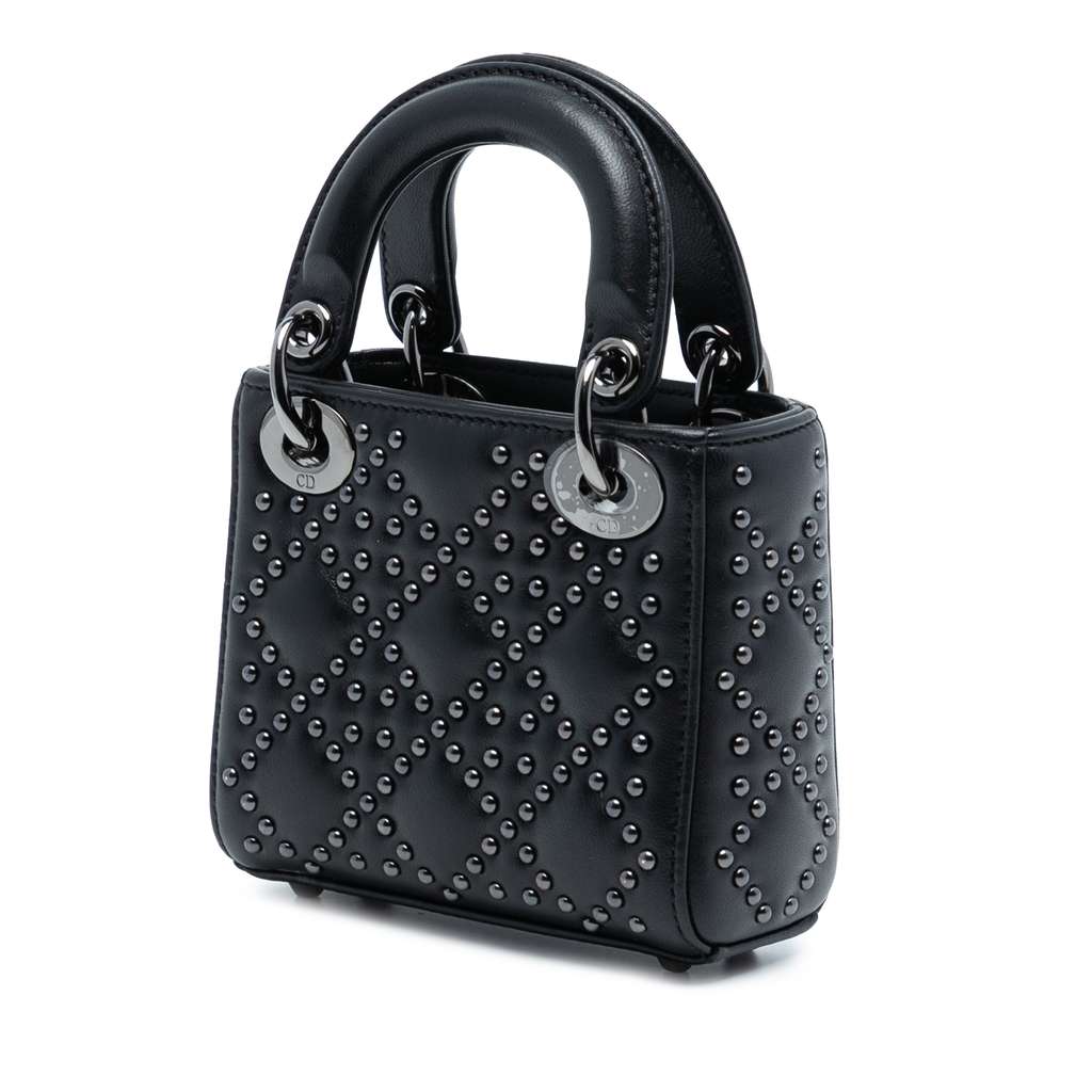 Dior Micro Lambskin Cannage Studded Supple Lady Dior - 2