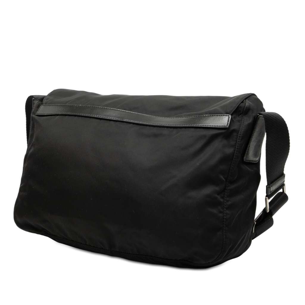 Prada Tessuto Zip Double Buckle Messenger Bag - 2