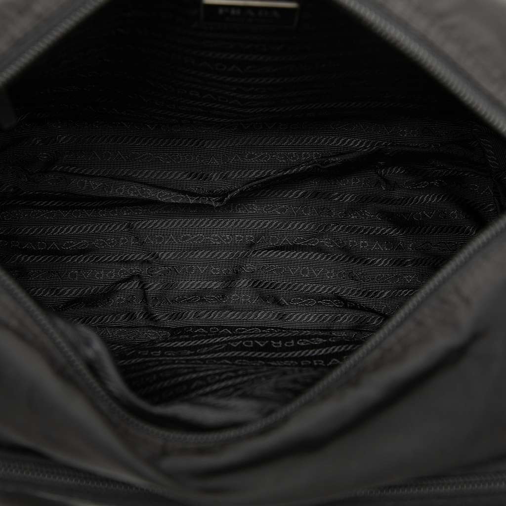 Prada Tessuto Zip Double Buckle Messenger Bag - 4