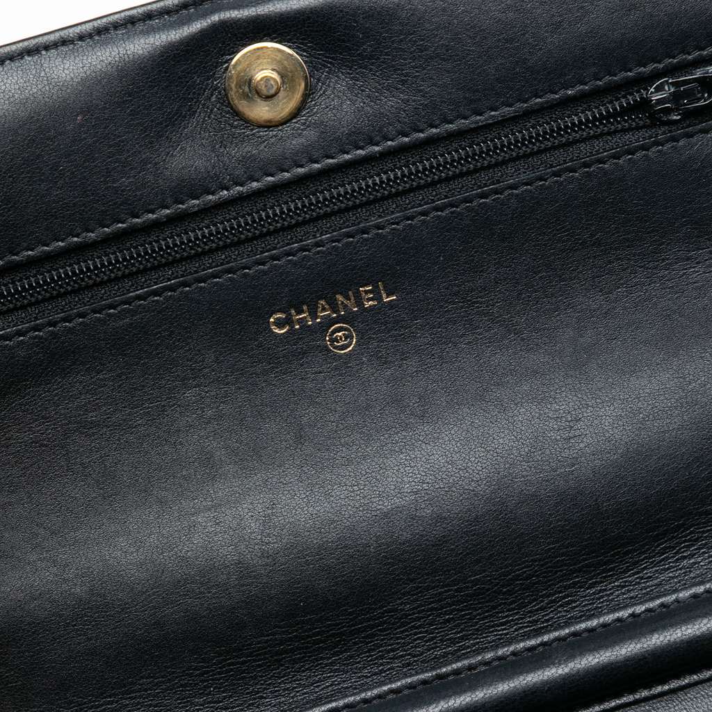 Chanel CC Velvet Pearl Embellished Wallet on Chain - 5
