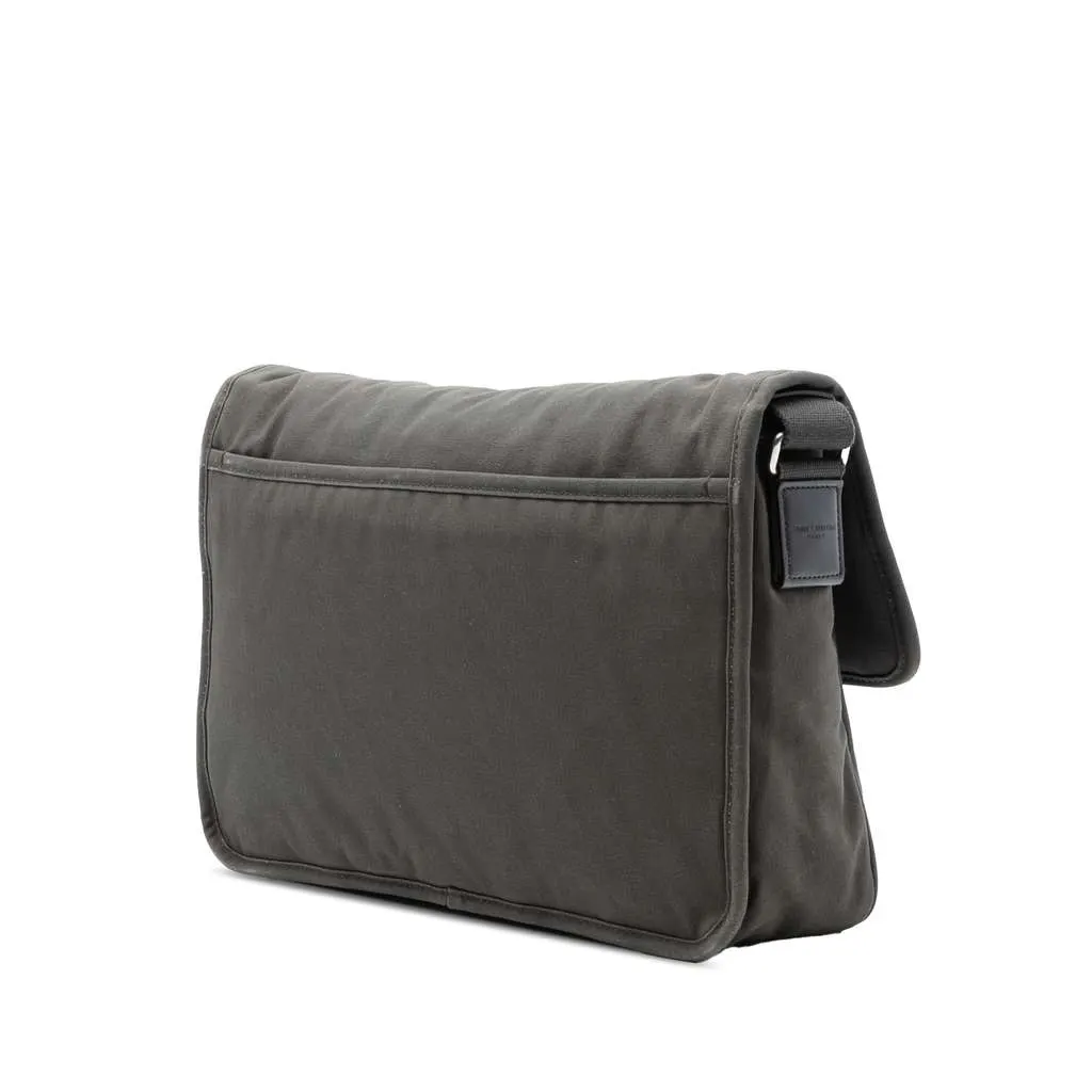 Saint Laurent Canvas Niki Messenger Bag Grey Canvas Good - Back View