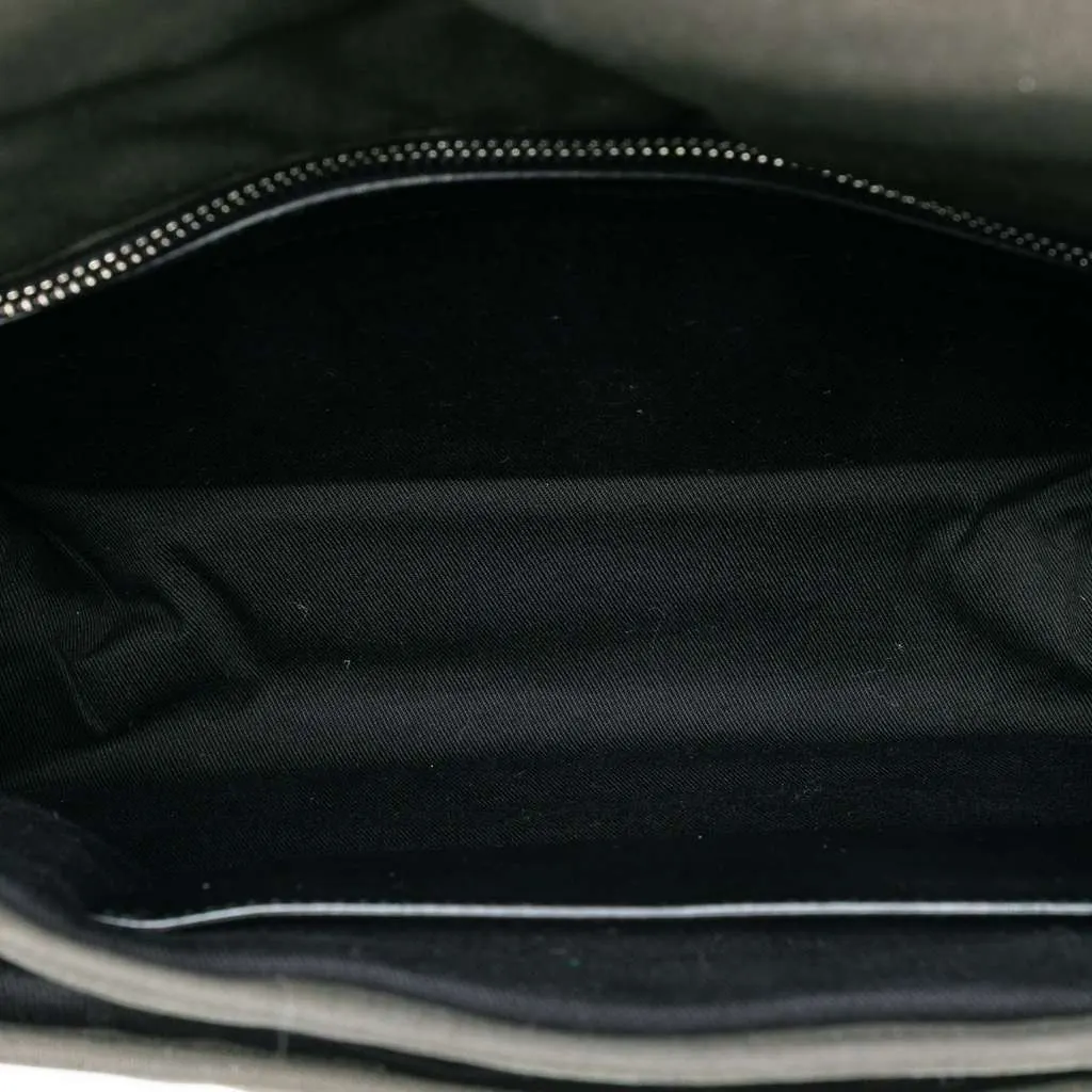 Saint Laurent Canvas Niki Messenger Bag Grey Canvas Good - Model View