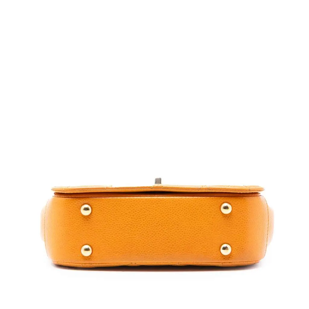 Chanel Mini Quilted Caviar Carry Around Flap Orange Leather Very good - Inside View