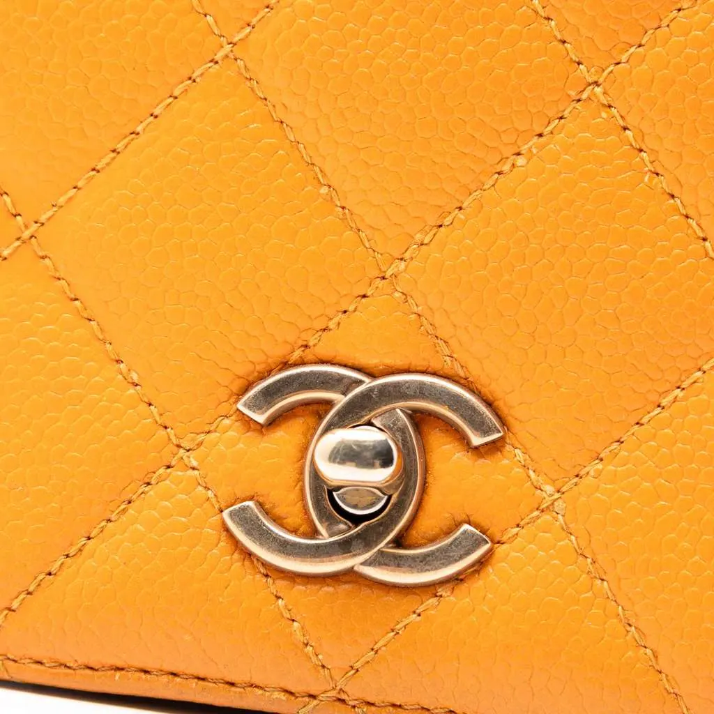 Chanel Mini Quilted Caviar Carry Around Flap Orange Leather Very good - Box View