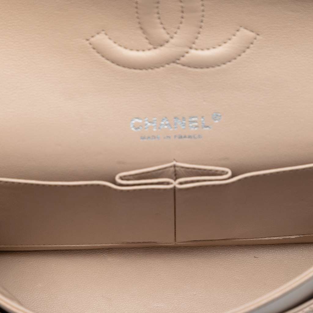 Chanel Medium Classic Lambskin Camellia Stitched Double Flap - 4