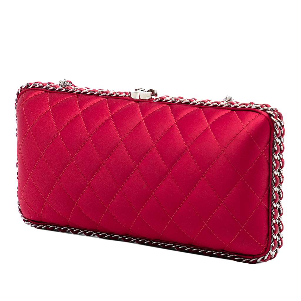 Chanel Quilted Satin Chain Around Clutch with Chain - 2