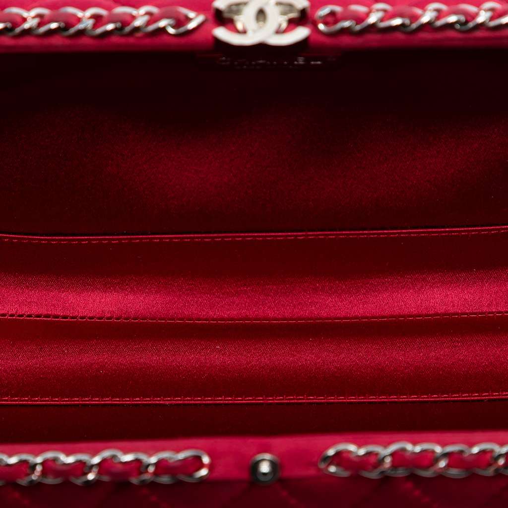 Chanel Quilted Satin Chain Around Clutch with Chain - 4