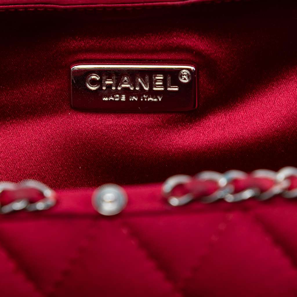 Chanel Quilted Satin Chain Around Clutch with Chain - 5