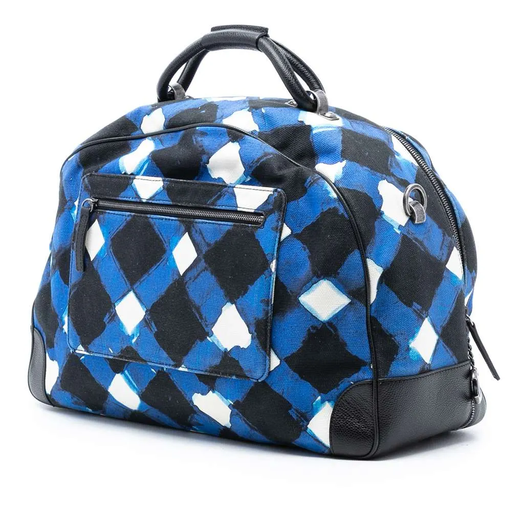 Chanel Printed Canvas and Caviar Airlines Round Trip Travel Bag Black Canvas Very good - Back View